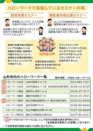 シニア世代のための就職相談窓口リーフレット裏面